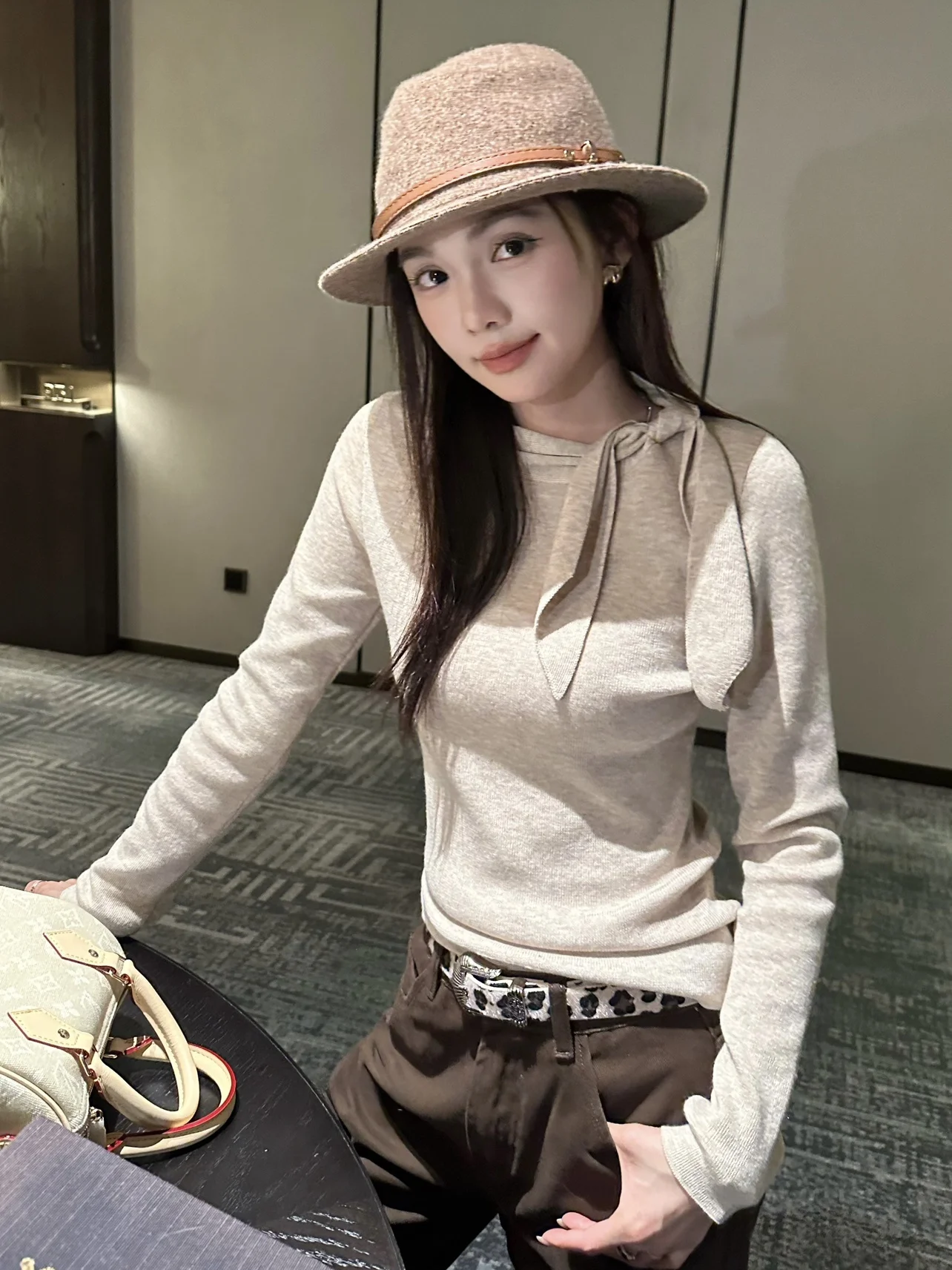 

Корейский вязаный свитер UKILAU с узлами, женский, осенне-зимний, приталенный, с длинными рукавами, базовый топ, элегантный, модный