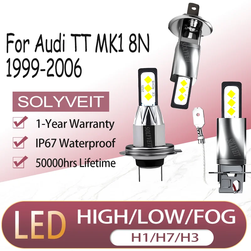 

Long-Range Illumination durable H1 H7 H3 HIGH LOW FOG LED HEADLIGHTS For Audi TT MK1 8N 1999 2000 2001 2002 2003 2004 2005 2006