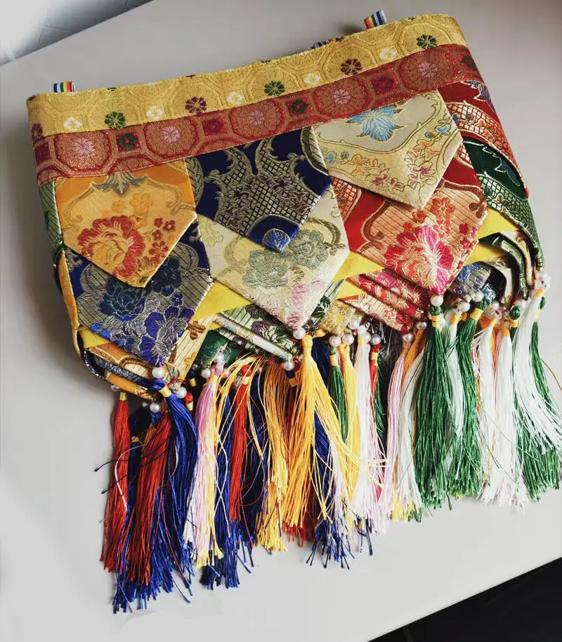 1m Tibetan Style Curtain Hotel Yurt Indoor Wall Decorative Altar Eight Auspicious Symbols PrintTemples Buddhist  Supplies