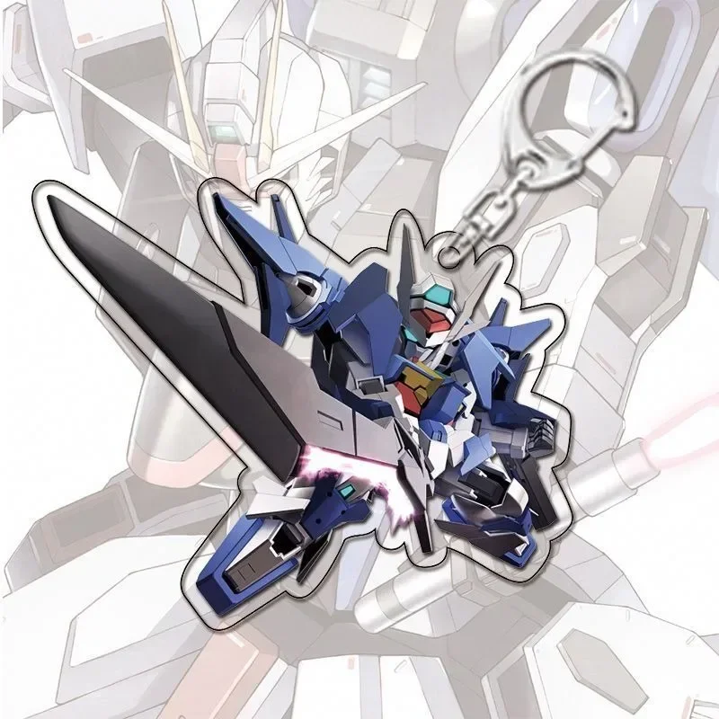 Gundam Acryl Helder Sleutelhanger 2D Rugzak Hanger Persoonlijkheid Creativiteit Leuke Cartoon Accessoires Kinderen Speelgoed Vakantiecadeau