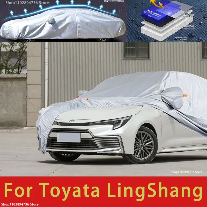 

For Toyota Lingshang Outdoor Protection Full Car Covers Snow Cover Sunshade Waterproof Dustproof Exterior Car accessories