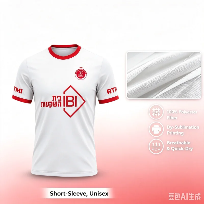 26-27 Hapoel Tel Aviv 3D-gedrucktes Eltern-Kind-Fußball-Sommer- und Herbst-Freizeit-Schnelltrocknungs-Fußball-T-Shirt für Männer und Frauen – Detail 1
