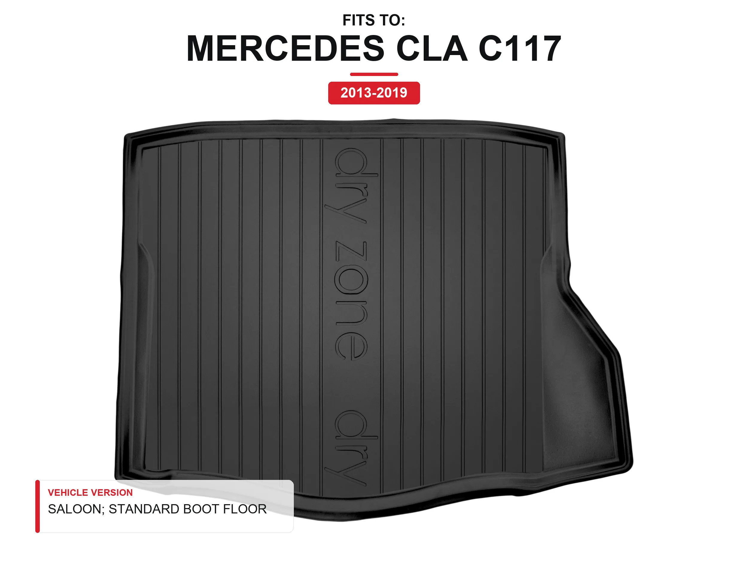Tpe Dryzone kofferbakmat voor: Mercedes Cla C117 2013-2019 Sedan