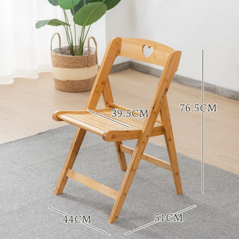 Retro Foldable Chair Home Back Chair Nordic Solid Wood Dining Chair Office Computer Chair Stool Simple And Simple Portable 2024