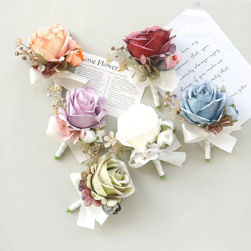 2424Business Celebration corsage handed flower artificial flower wedding supplies photo studio props multicolor