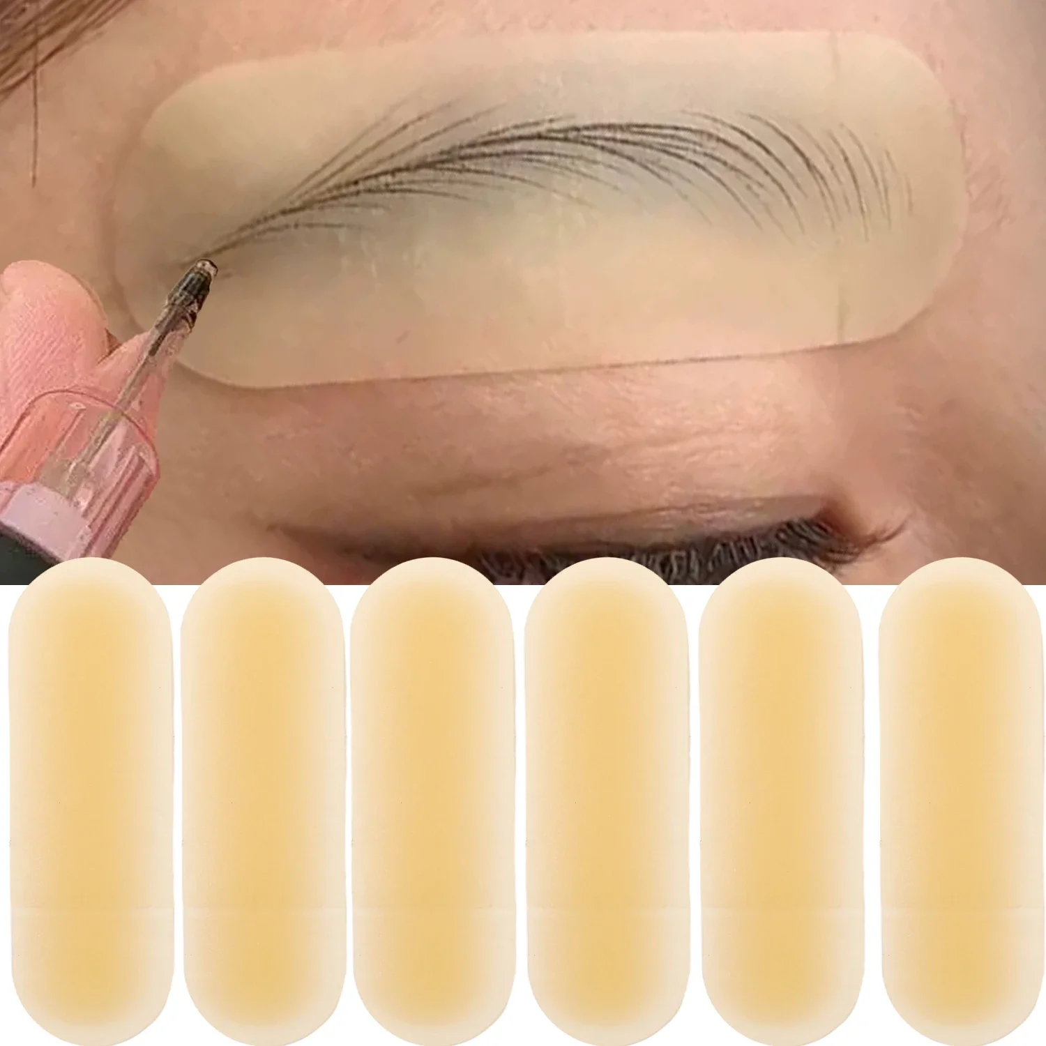 Almofadas de silicone para prática de tatuagem de sobrancelha, reutilizáveis, treinamento de microblading, pele para iniciantes, à prova d'água, adesivo de transferência pmu, 1-20 peças