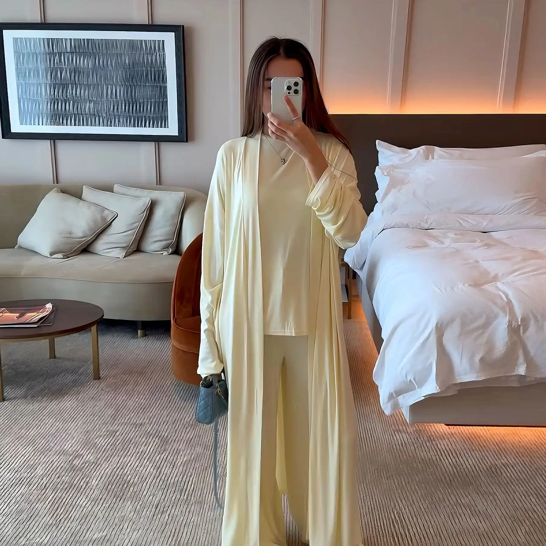 Hurtownia, szyte na miarę, islamskie, tureckie, dubajskie, oddychające, ręcznie robione, skromne sukienki damskie muzułmańskie z bawełny modalnej, 3-częściowe.