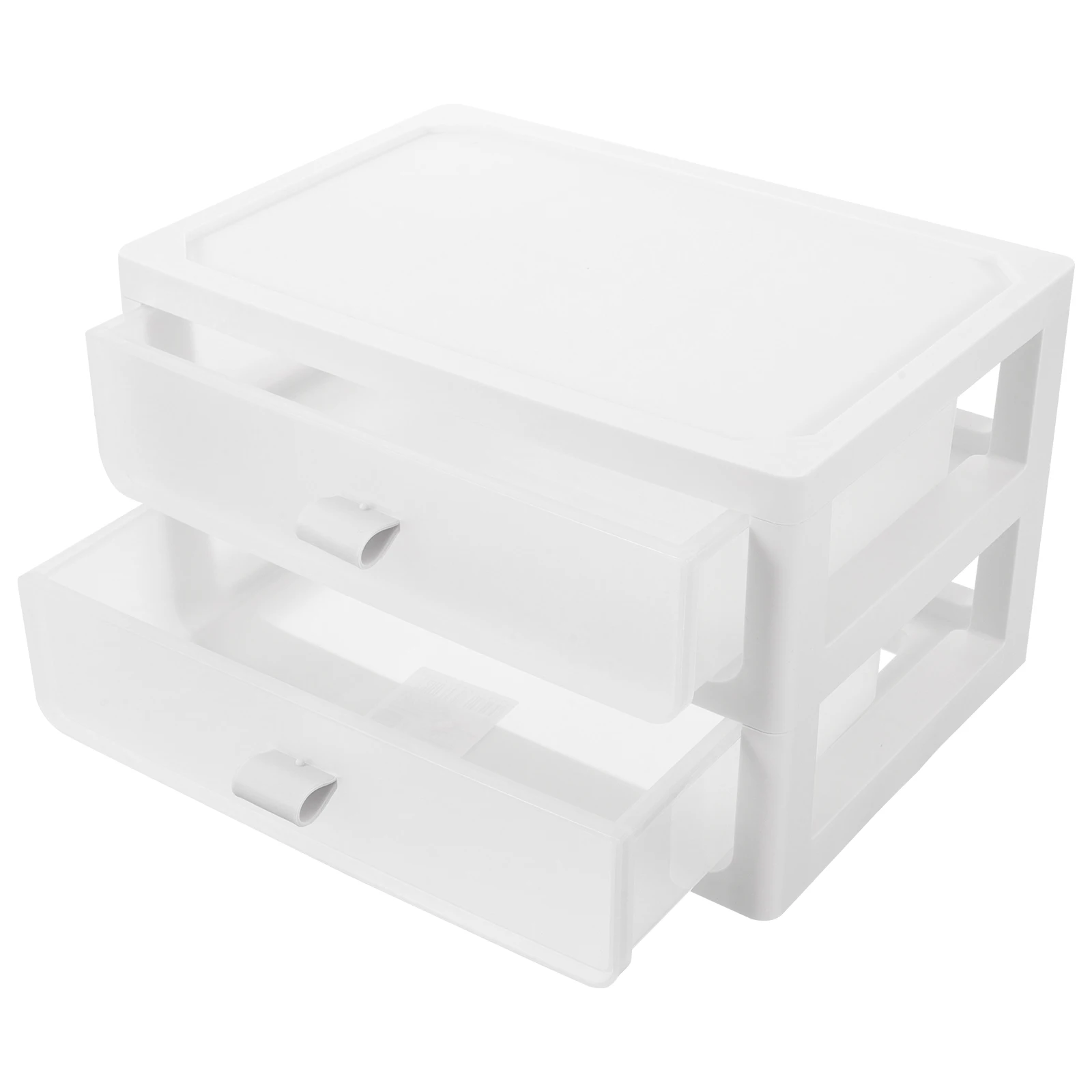 

Desk Storage Organizer White Two Layer Desktop Drawer for Cosmetics Stationery Home Office Decorative Sundries Box