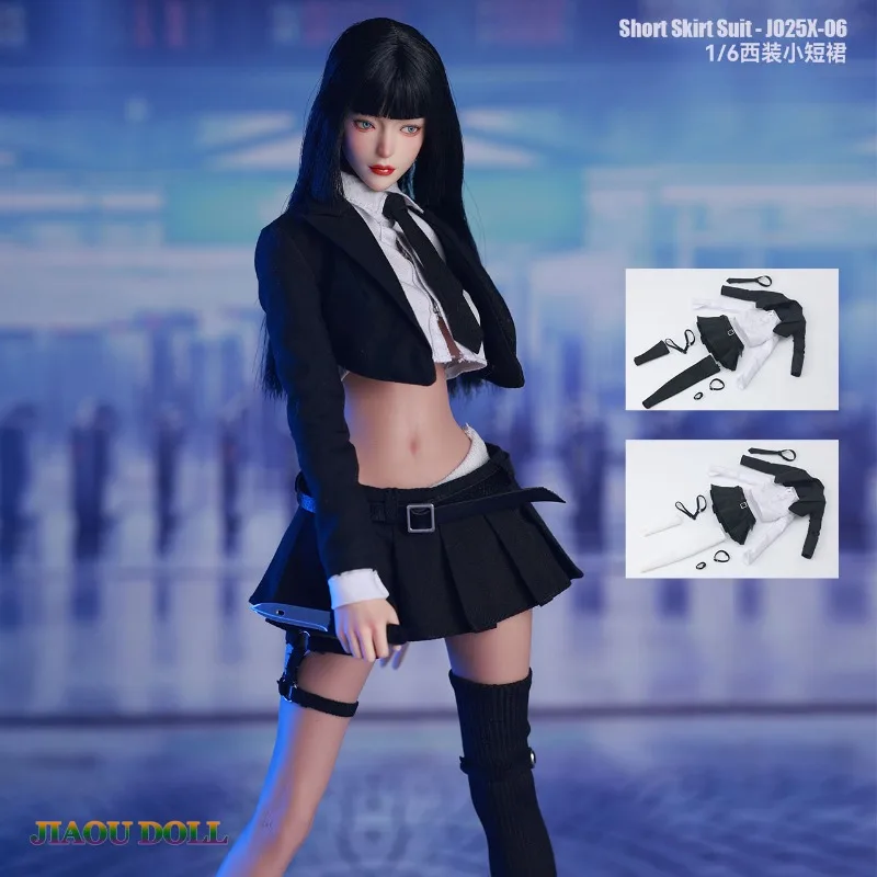 

JO25X-06 1/6 Scale Action Figures Girl Group Show Waist Short Skirt Clothes Suit Model for 12" Female Tbl Ph JiaOu Doll Body