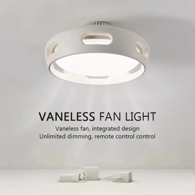 

Fanless Leaf Restaurant Invisible Fan Light Simple Low Floor Home Study Bedroom Ceiling Fan Light Ceiling Light Fixture