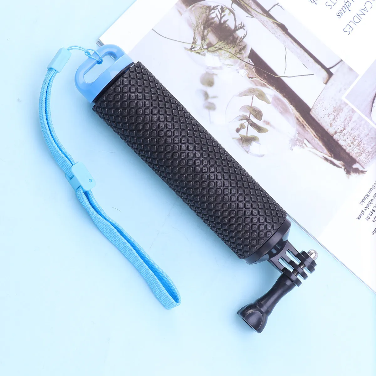 Bright Yellow Floating Handheld Stick for Cameras Adjustable Wrist Strap Neutral Buoyancy Underwater Diving Scuba Camera