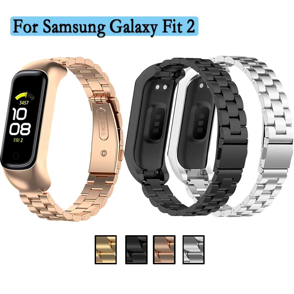

Металлический ремешок для Samsung Galaxy Fit 2 SM-R220, браслет для часов, ремешок из нержавеющей стали в деловом стиле, Аксессуары для браслета
