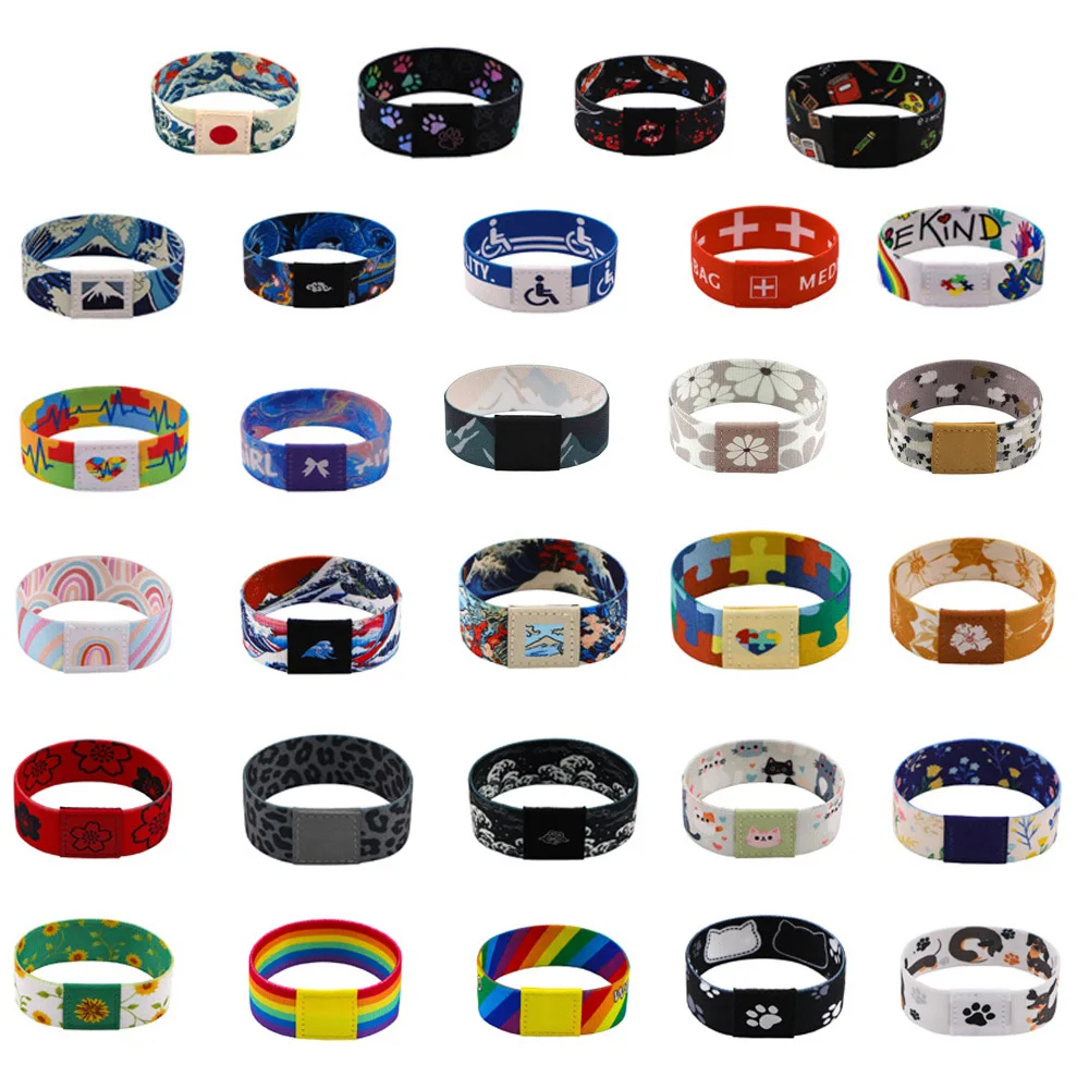 Autism Awareness Colorful Puzzle Elastic Wristband Bracelet Jewelry Rainbow Bracelet  Cosplay Accessories Gift for Kids