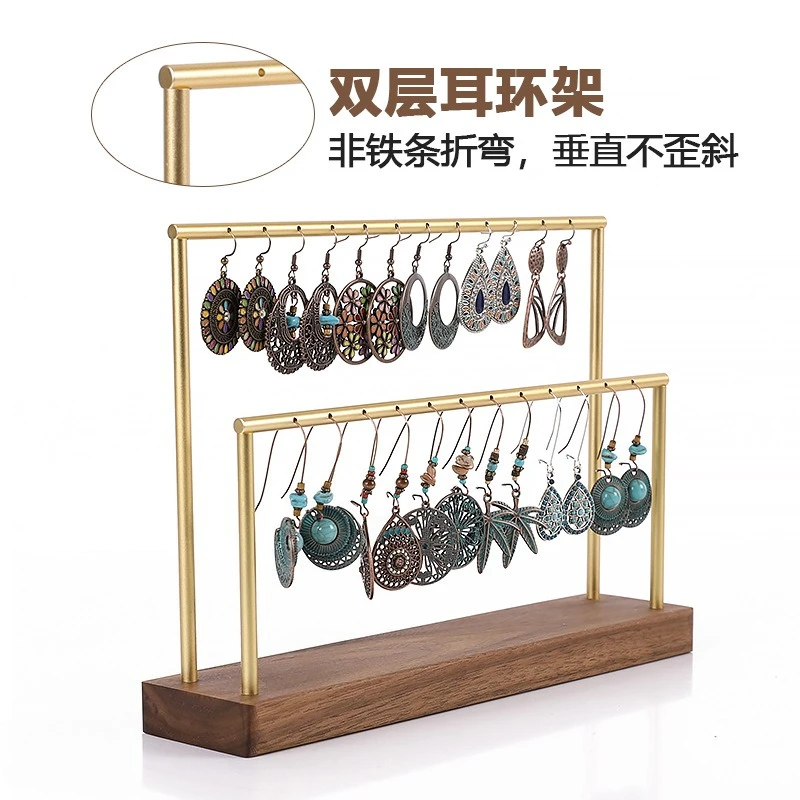 

Деревянное дно, золотая стойка для сережек с 14/24 отверстиями, стойка для хранения сережек-гвоздиков из цельного дерева, стойка для ювелирных изделий, магазин ювелирных изделий, вешалка для сережек