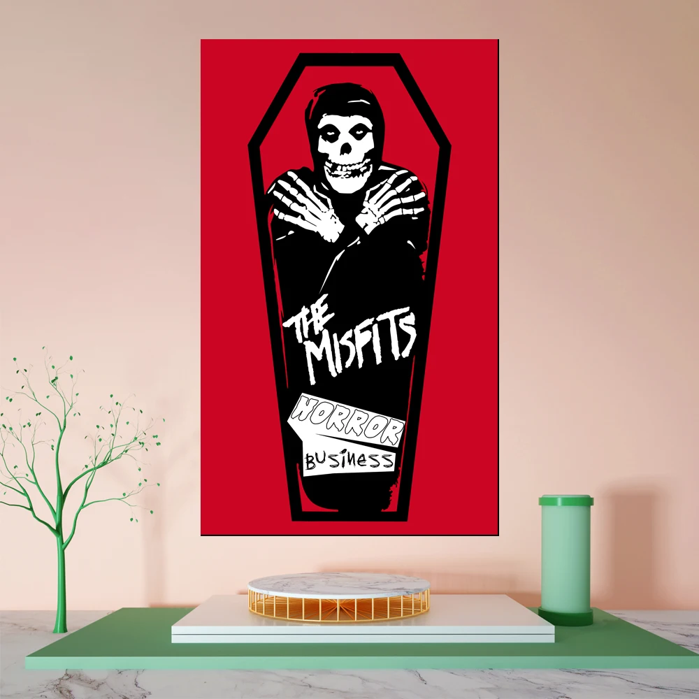 Misfits Rock Band Poster Banner Flag, Hanging Game Pool Hall Decorated With Mural Tapestry