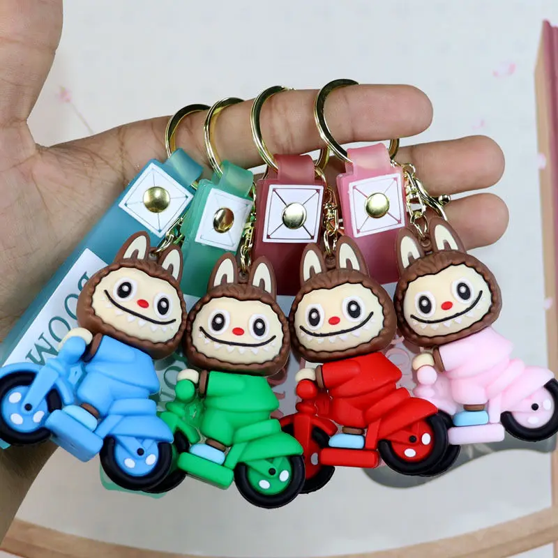 Cartoon New Cute Labubu Keychain Ins Car Backpack Doll Keychain Pendant Jewelry Holiday Gifts