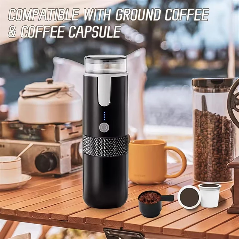 Portable Wireless Coffee Maker For K Cup Capsules Small Electric Coffee Maker One Button Operated For Camping Picnic Outdoor Use
