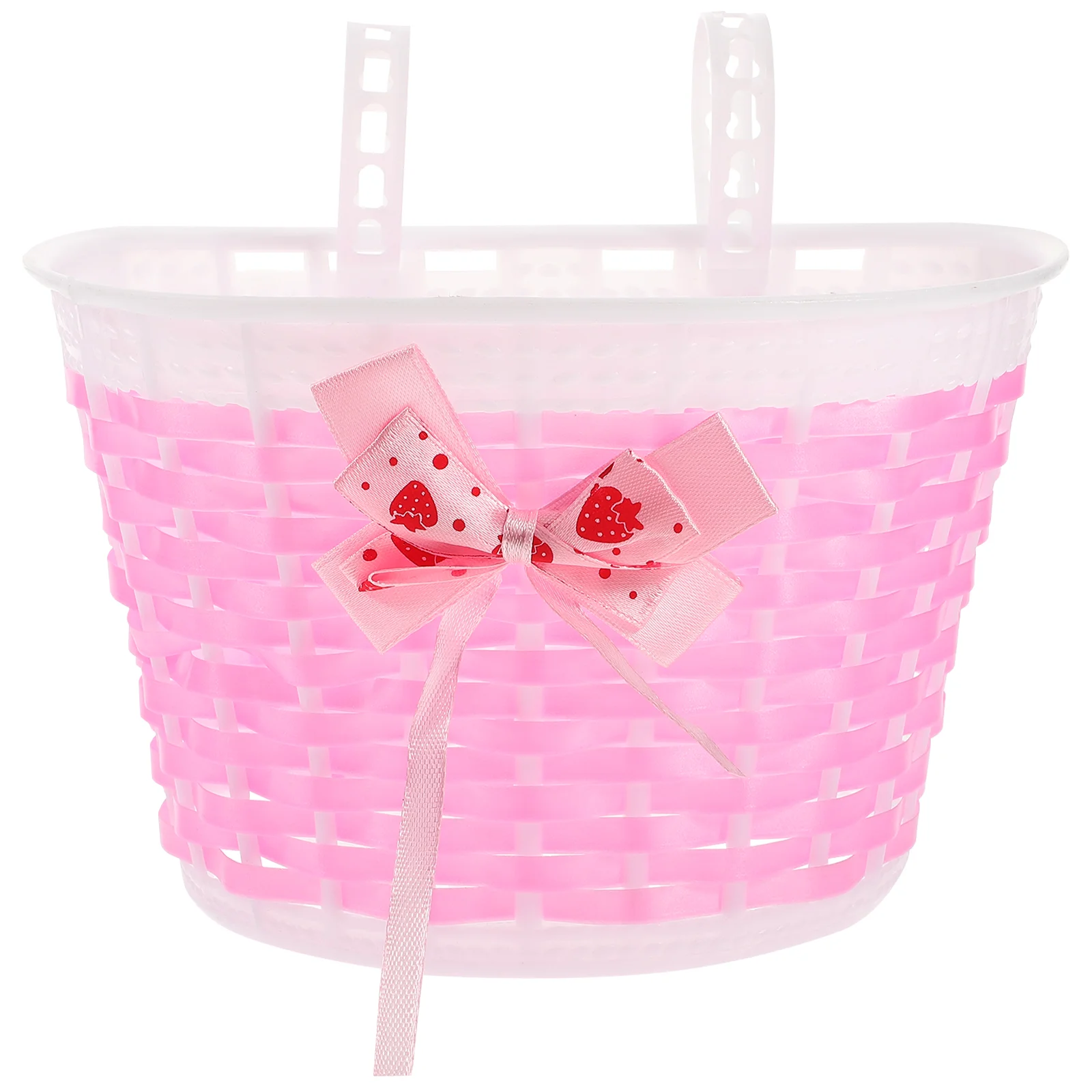 

Love Bike Basket Outdoor Knitted Bowknot Front Basket For Children Girl - Size S(Pink) basket for bike