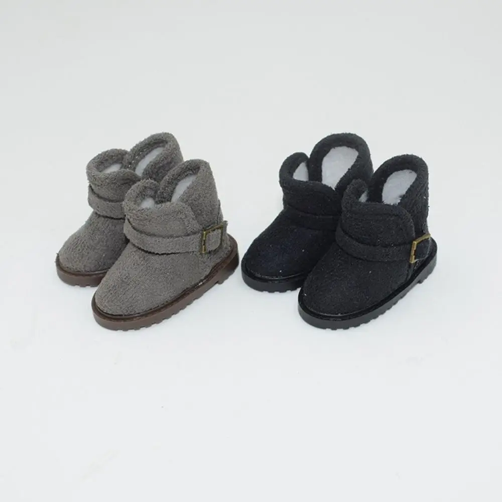 1 par de botas de nieve para muñeca Bjd 1/6, botas de nieve de felpa de Color sólido 1/6, zapatos de invierno para muñeca Bjd, Mini botas de nieve cálidas de 20cm, muñeca Barbi