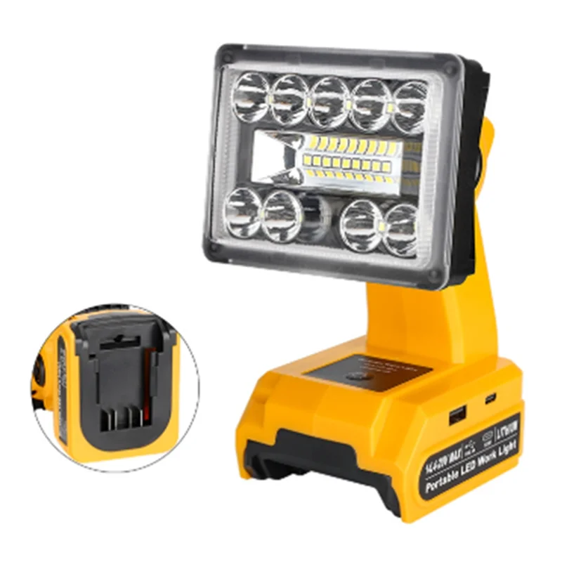 

A36T-For 14.4-20V LED Portable Work Light 9W 1000LM Emergency LED Flood Light Portable Emergency Tool Light For Car Repai