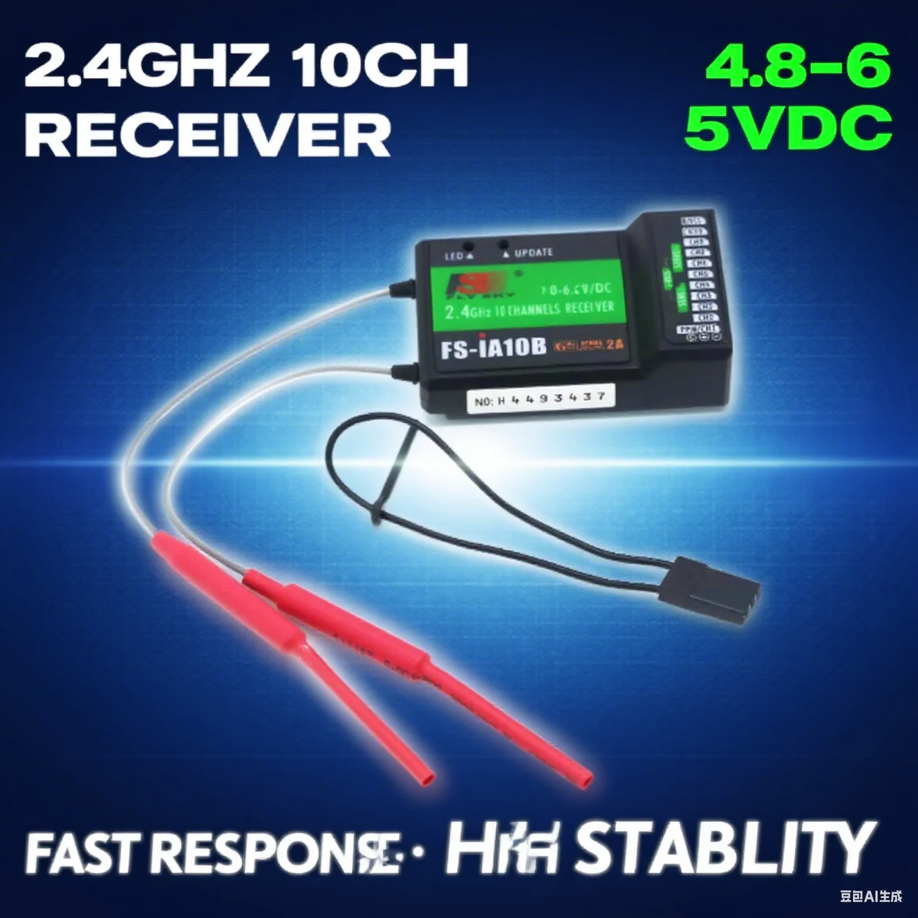 

Flysky 2.4G 10CH FS-iA10B 10 Channels Receiver FS IA10B for Transmitter FS-I10 FS-I6S FPV RC Helicopter Quadcopter Aircraft