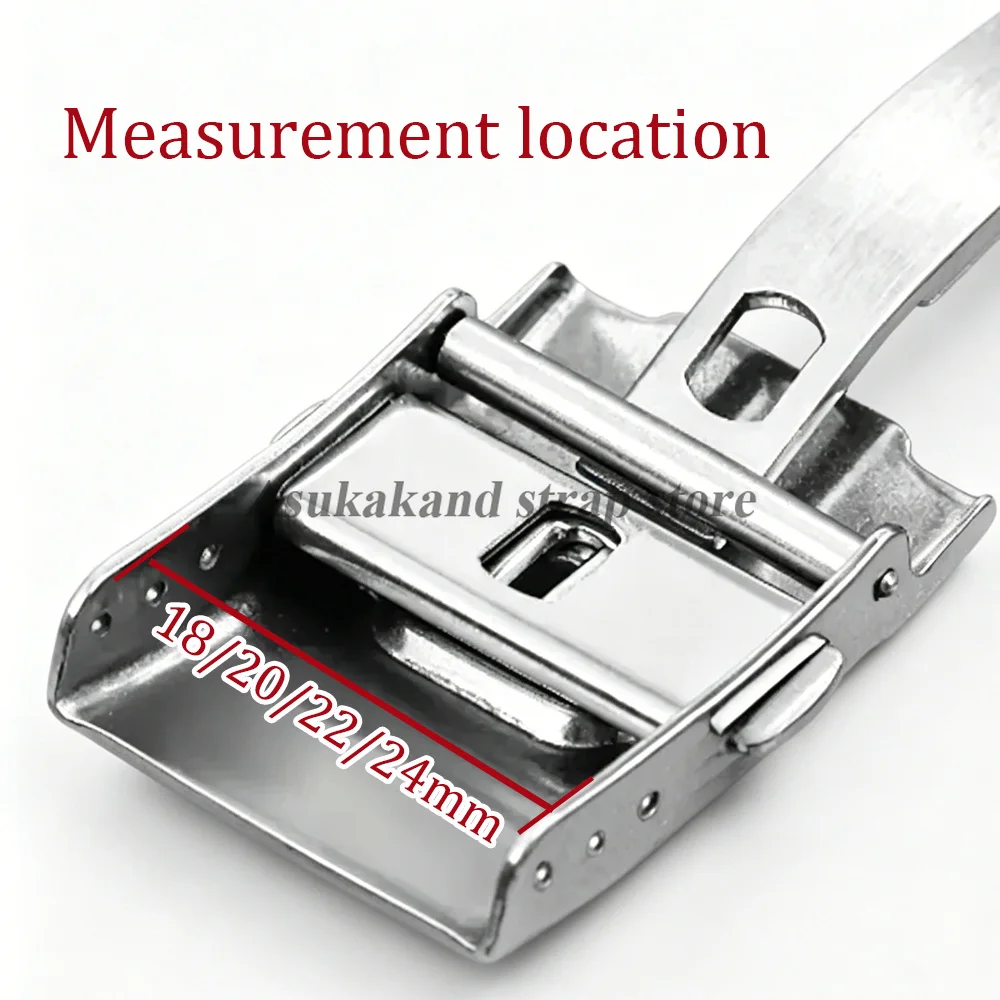 18mm20mm 22mm 24mm Stainless Steel Watch Buckle for Seiko Diving Folding Clasp Silver Men Metal Button Replace Watch Accessories
