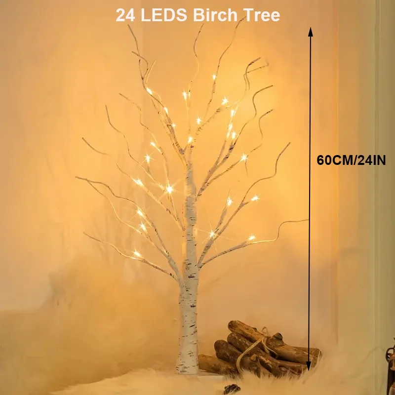 

LEDS Birch Tree Light USB Battery Power Twinkling Tree Fairy Tree Lamp For Party Bedroom Outdoor Decoration