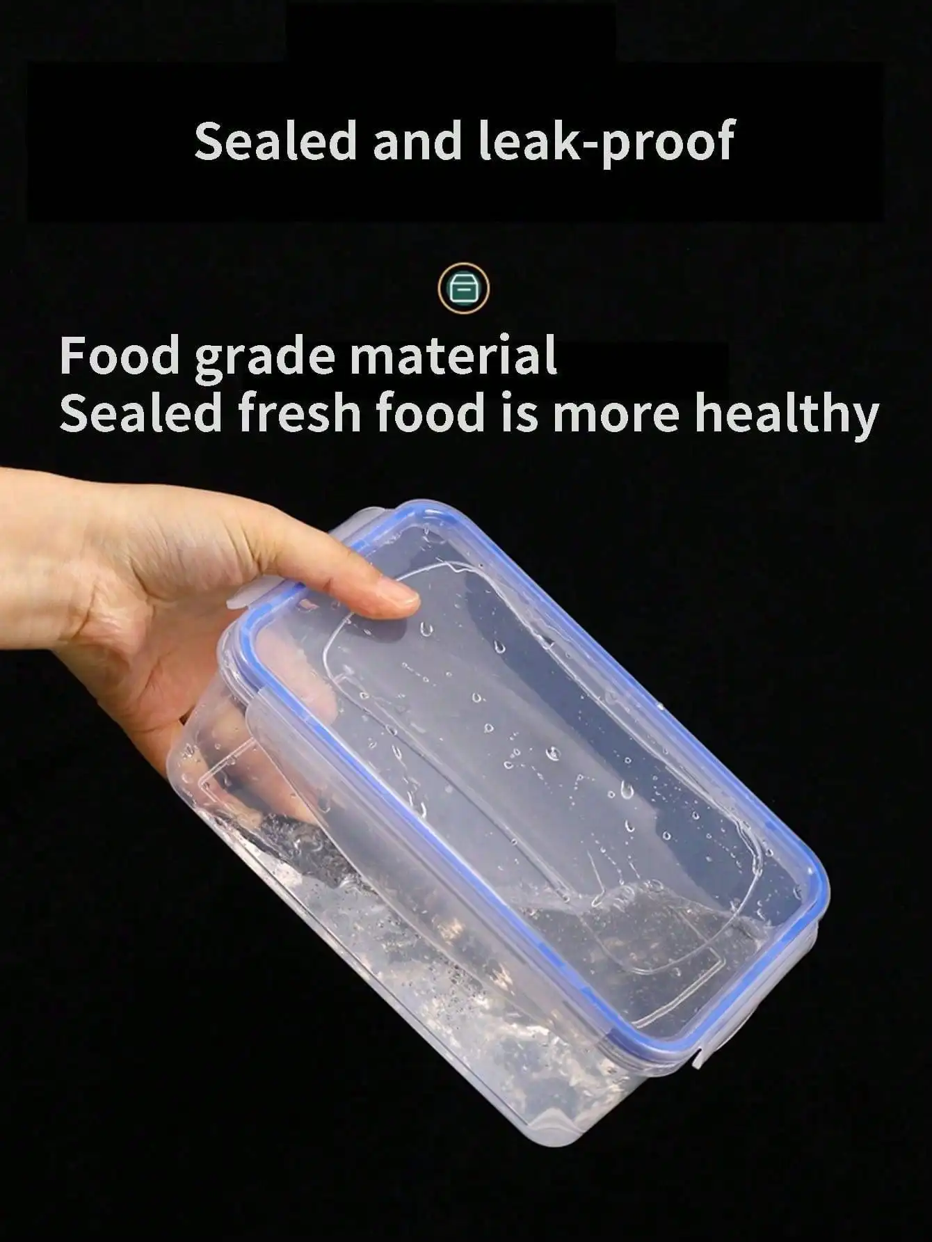 Sealed rectangular refrigerator storage box with lid Plastic crisper microwave heating lunch box with lid office workers