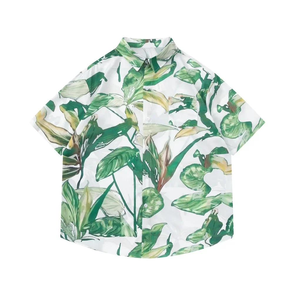 Retro Floral Sommer Kurzarm Shirts Männer Frauen Urlaub Outfits Weiche Lose Hemd Täglich Casual Streetwear Camisa Masculina