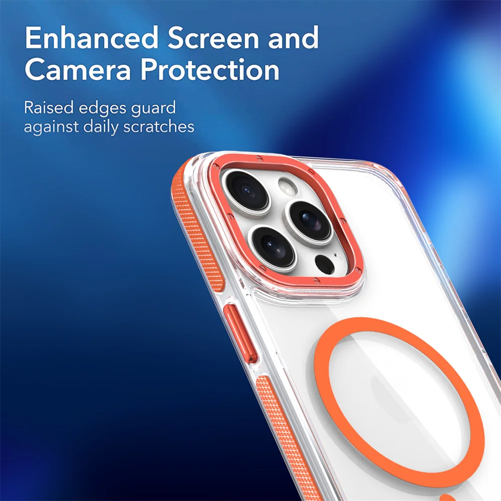 Capa magnética de carga sem fio para iPhone, amortecedor antiderrapante, capa fosco rígida para PC, padrão ondulado para iPhone Magsafe 16 15 14 13 Pro Max