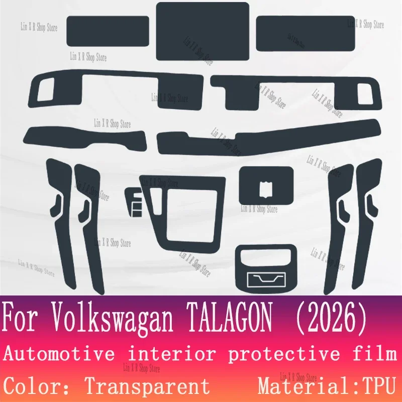 

Защитная пленка из ТПУ для салона автомобиля Volkswagen TALAGON 2026: наклейка для панели коробки передач и навигационного экрана, защита от царапин, ремонтная наклейка
