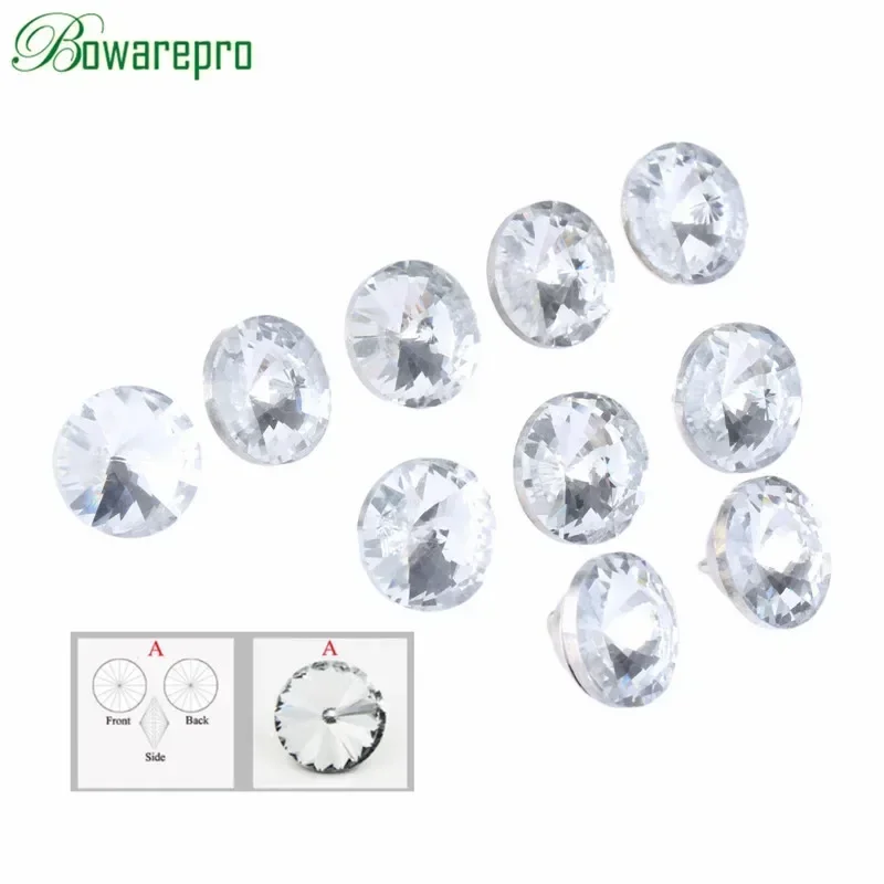 10pcs Upholstery Buttons Rhinestone Crystal Pattern Button for Clothing Sofa Craft Crafts Sewing Accessories 14MM