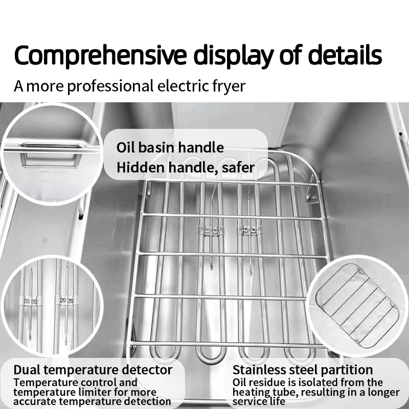 Fritadeira comercial de rosquinha de cilindro duplo Fritadeira elétrica de batatas fritas