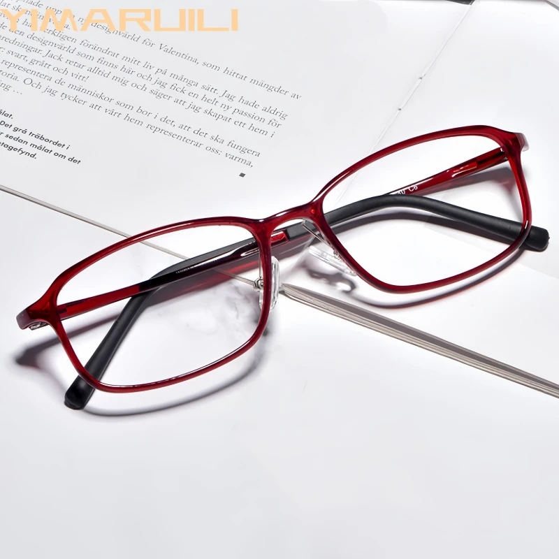 

Очки YIMARUILI: Новые ультралегкие и гибкие оправы TR90 для мужчин и женщин, ретро-квадратные, модные, повседневные, простые очки M8003