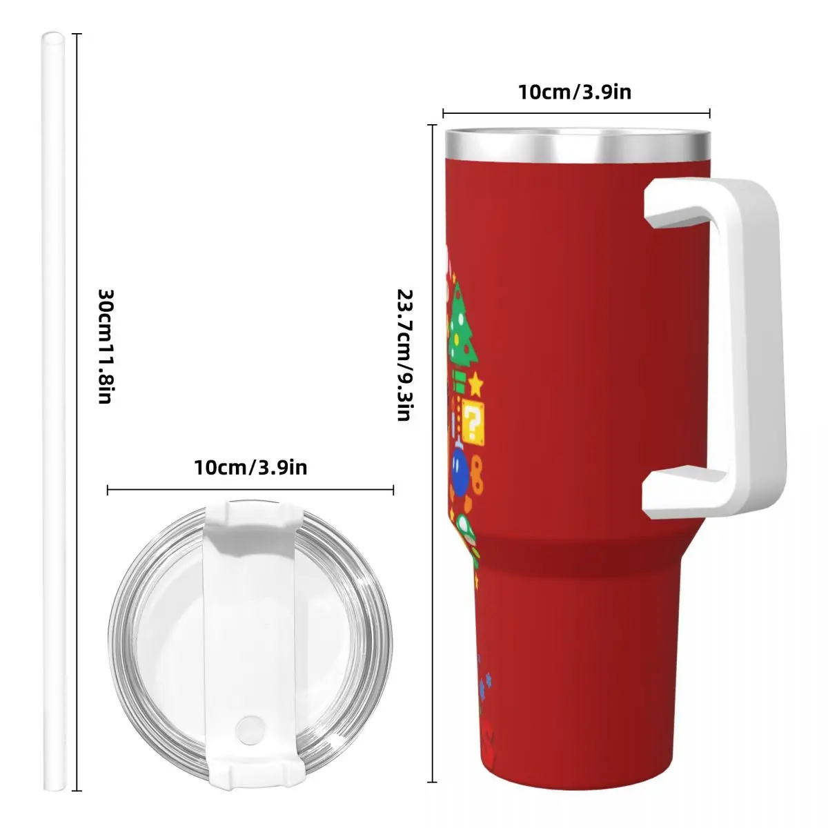 Gobelet en acier inoxydable Super Mario, tasse à café de Noël, tasses froides et chaudes portables, tasse de conduite, bouteille d'eau personnalisée