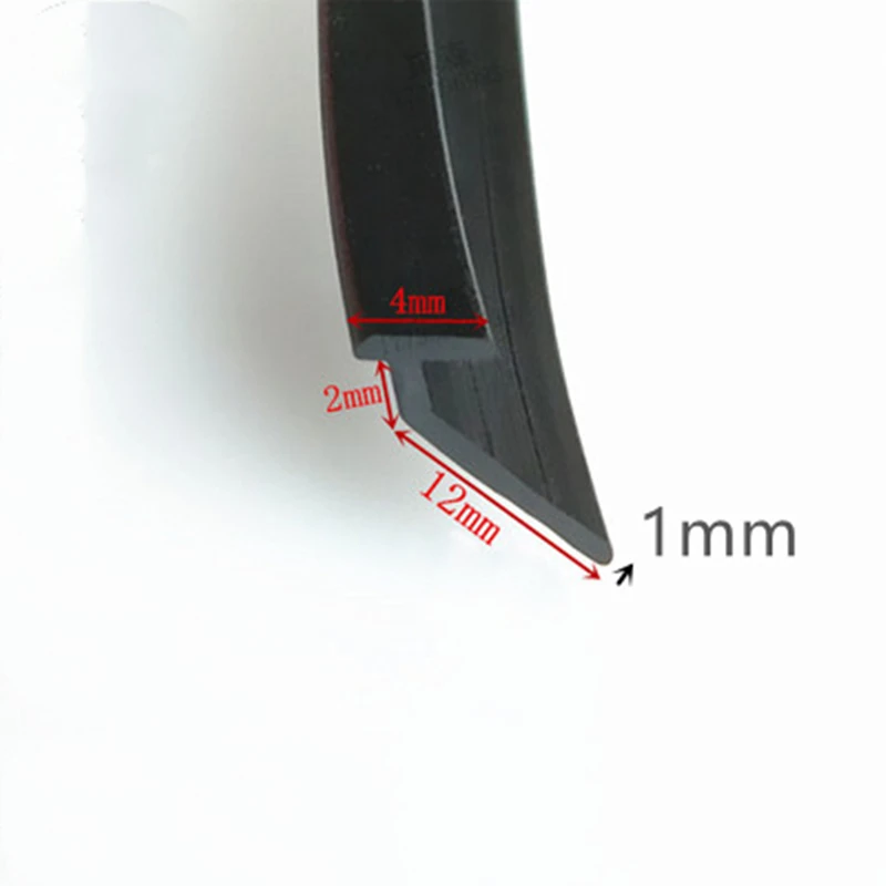 

Резиновая Т-образная полоса Gap Cover для дверей, окон, мебели, солнечных уплотнений, корпус панели из стекла/металла/дерева, 4x12 мм, черный