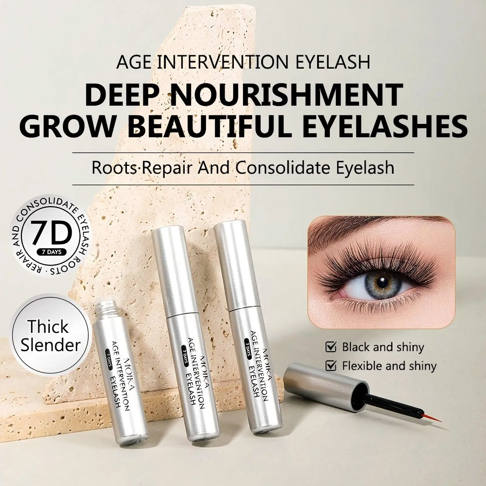 

Eyelash Growth Serum, Naturally Longer, Fuller, Thicker, Healthier-Looking Lashes, Clean Beauty Formula, Gentle Daily Use