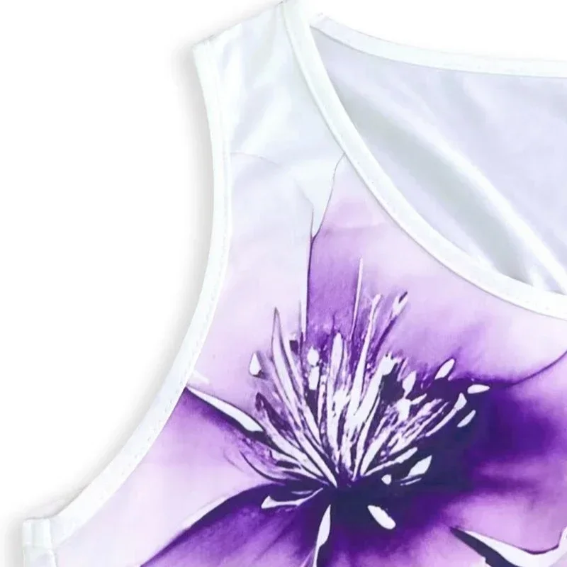 Summer New Fashionable and Elegant Women's Clothing Simple Casual Loose Personalized Printed Sleeveless Dress