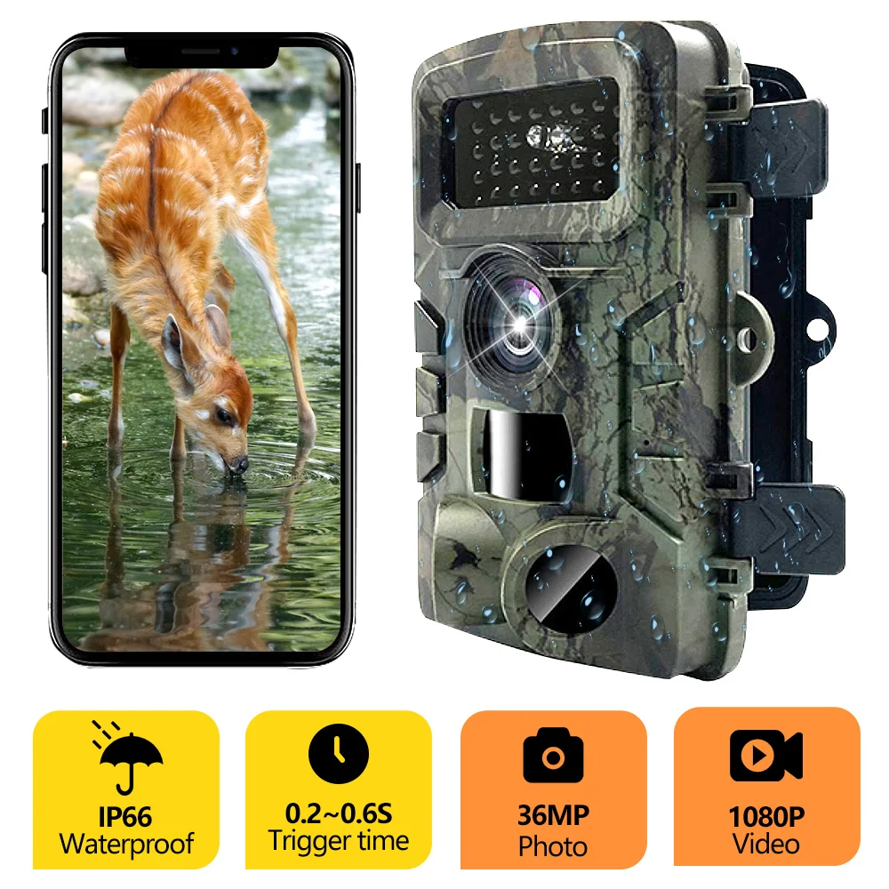 

36Mp 1080P Infrared Night Vision Hunting Trail Camera With Motion Activation And Security Surveillance For Wildlife Monitoring