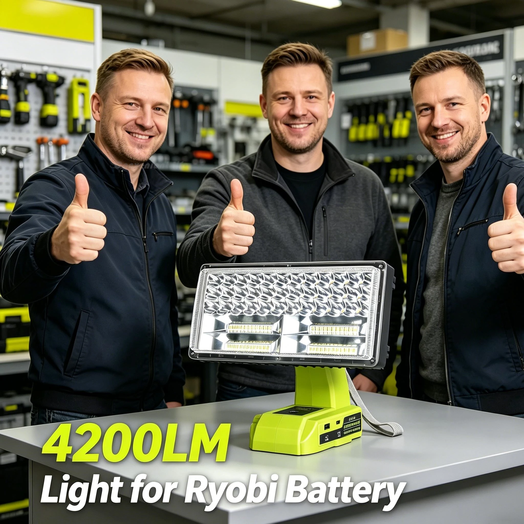 

Ryobi Power Tools Accessories 2000/4200LM Flashlight Compatible with Ryobi ONE+ 18V Battery Floodlight Spotlight with 2 USB Port