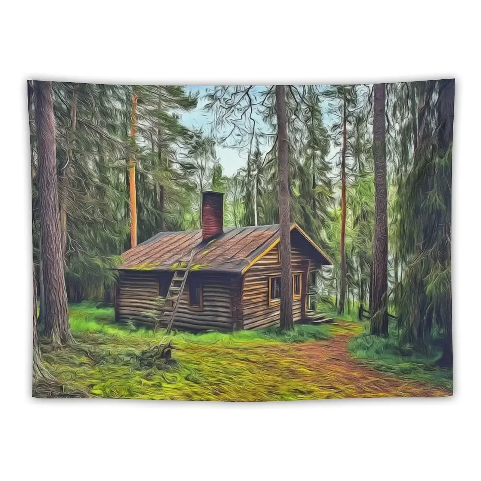 

Log Cabin Tapestry Wall Coverings Korean Room Decor Wall Decor Hanging Tapestry