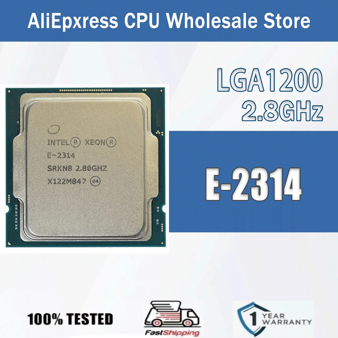 

Intel Xeon E-2314 4 Core 4 Thread 2.80GHz 65W 8MB Cache 14nm LGA1200 SRKN8 DDR4-3200 MHz Rocket Lake