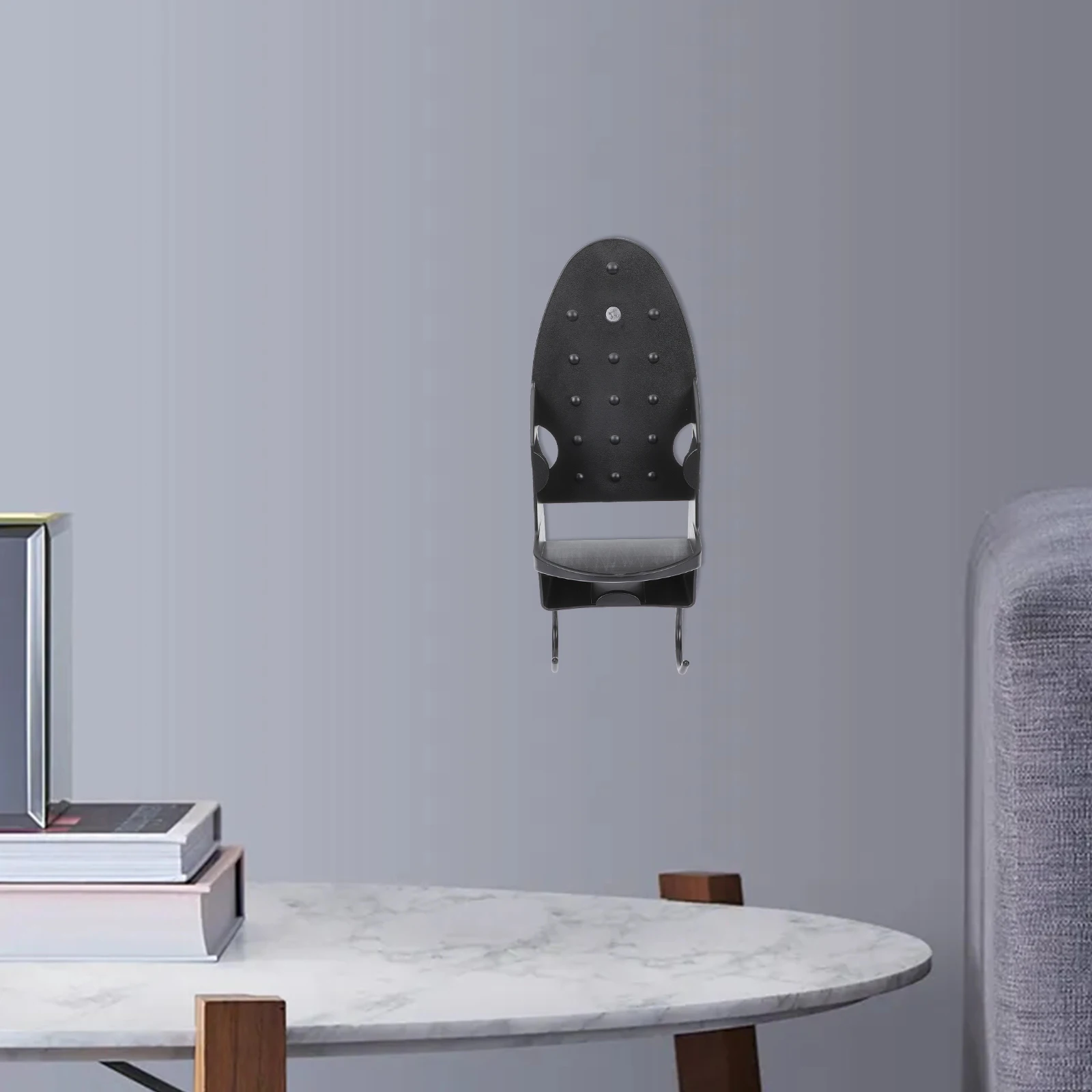 

Ironing Board Stand Wall Mounted Rack Electric Iron Holder Black Home Bathroom Saving