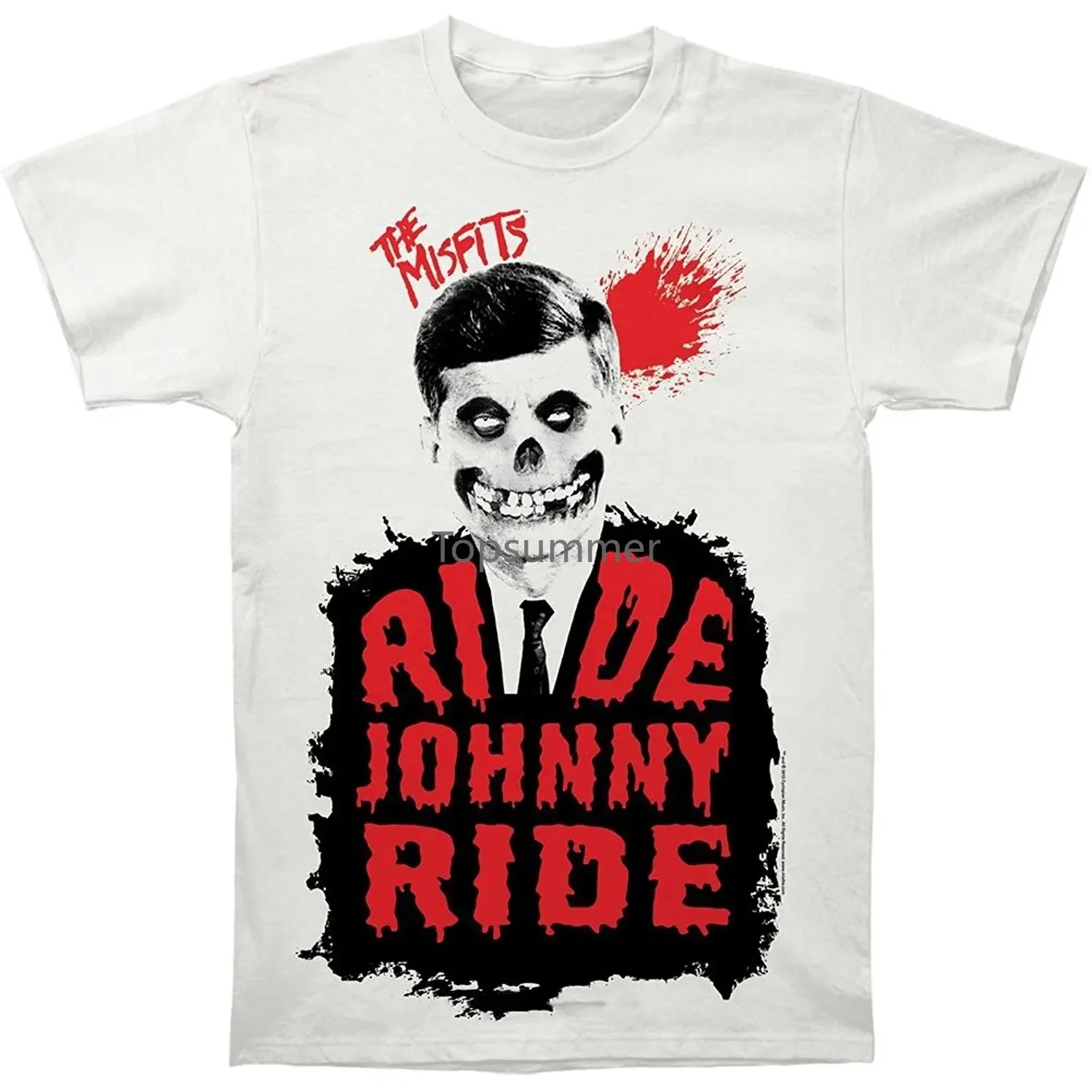 

Men T Shirt The Misfits Ride Johnny Ride Print Cotton Shirt Funny T-Shirt Novelty Tshirt Women