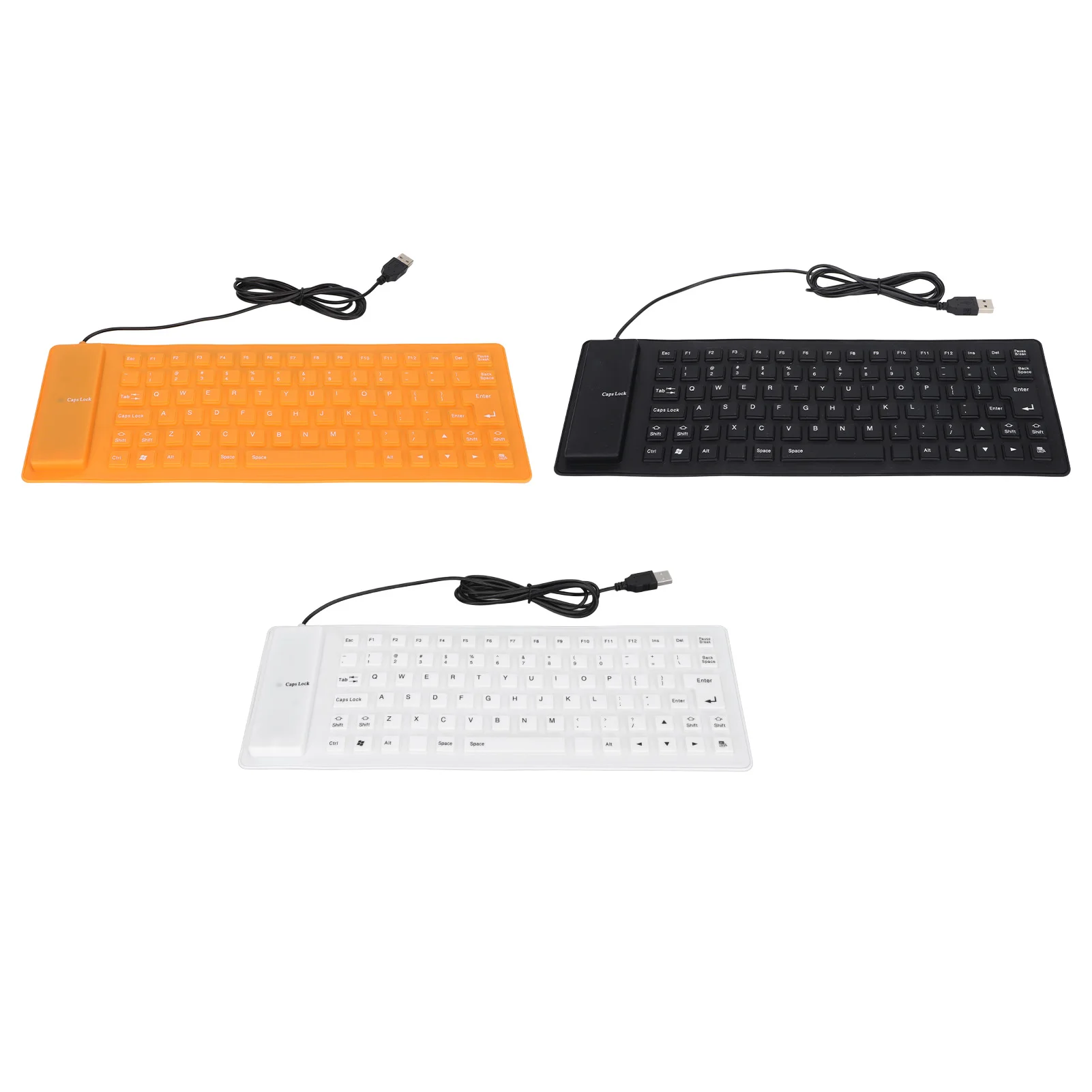 

Силиконовая клавиатура, мягкая, удобная, различные цвета, USB-проводная, легкая, портативная, 85-клавишная, силиконовая клавиатура для ПК, ноутбука