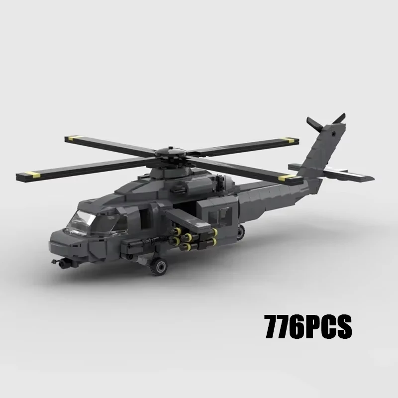 Military Model Moc Building Bricks UH-60 Black Hawk Armed Helicopter Technology Blocks Gifts Christmas Toys DIY Sets Assembly