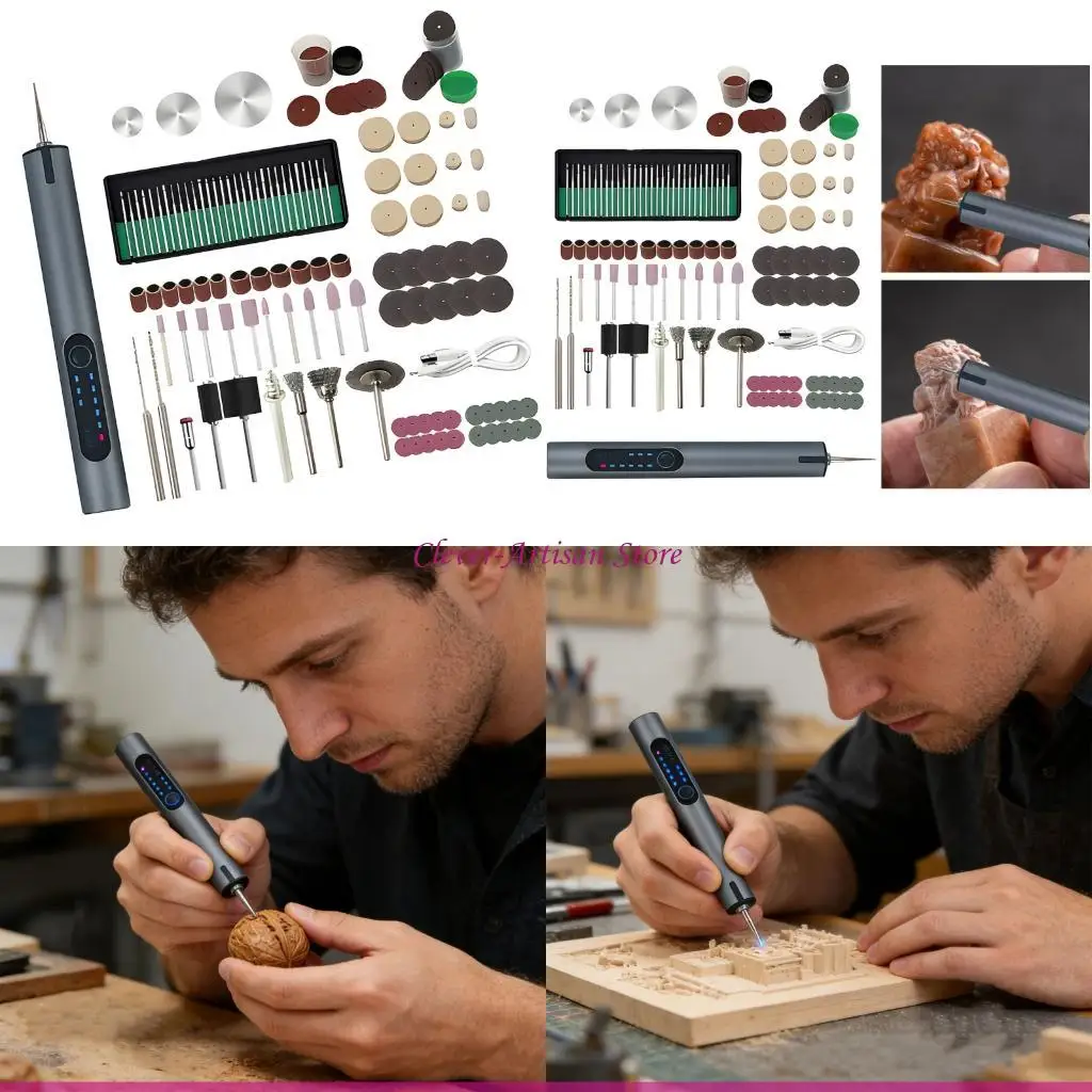 

E06B Adjustable Speed Engraving Tool with Overheat for Safe Operations