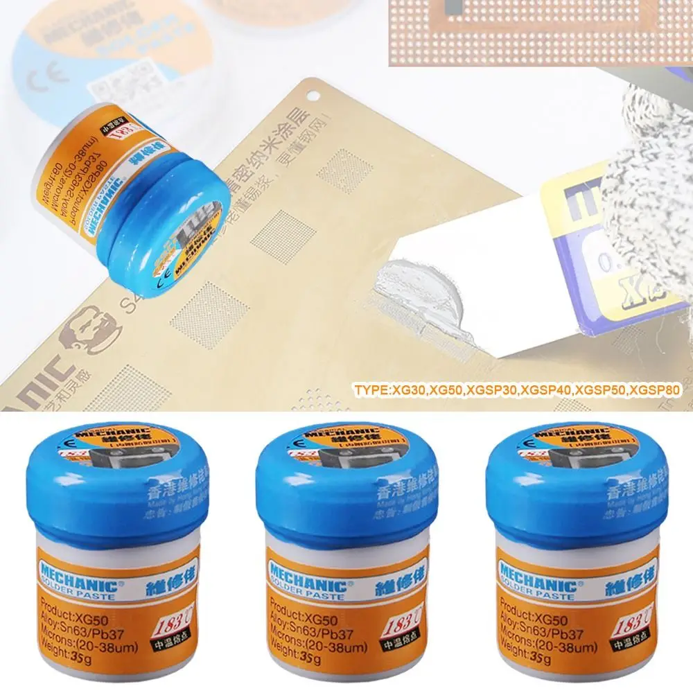 Tin Sn63 Soldering Flux Low Medium Temperature Lead-Free Tin Paste Solder Flux Paste for Hakko 936/Saike 852D+TS100 BGA