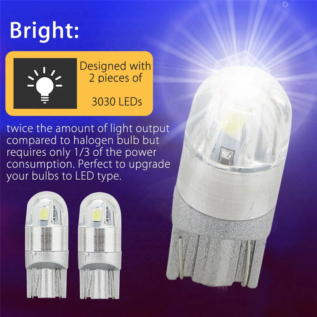 Bombilla LED blanca Canbus T10, 6000, 168, W5W, 10 piezas, 194 K