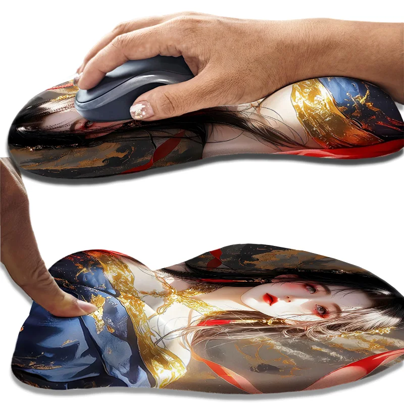Dunhuang beauty Chinese style 3D Silicone Wrist Rest Mouse Pad Boob Desk Pad Suitable for Gaming Use Ergonomic